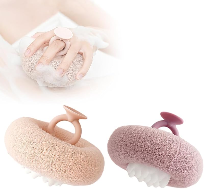Super Soft Sunflower Bath Sponge with Suction Cup - Exfoliating Shower Ball for Gentle Cleansing