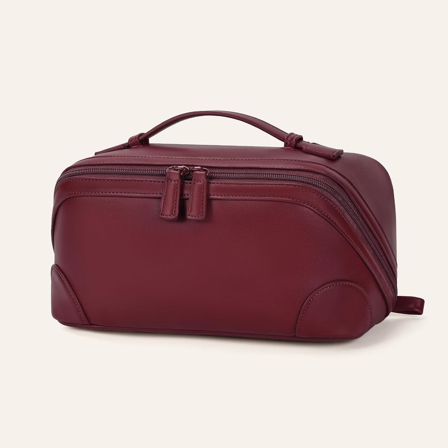 Travel Makeup Bag for Women - Large Capacity Waterproof PU Leather | Portable Cosmetic Organizer for Business & Daily Use