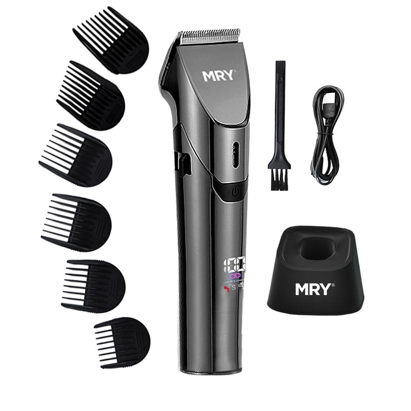 DUN Ceramic Cutter Cordless Hair Clippers for Men & Women, Professional Home-Use Hair Trimmer with LCD Display, Waterproof USB-Rechargeable Barber Clippers & Mens Clippers, (Gray)