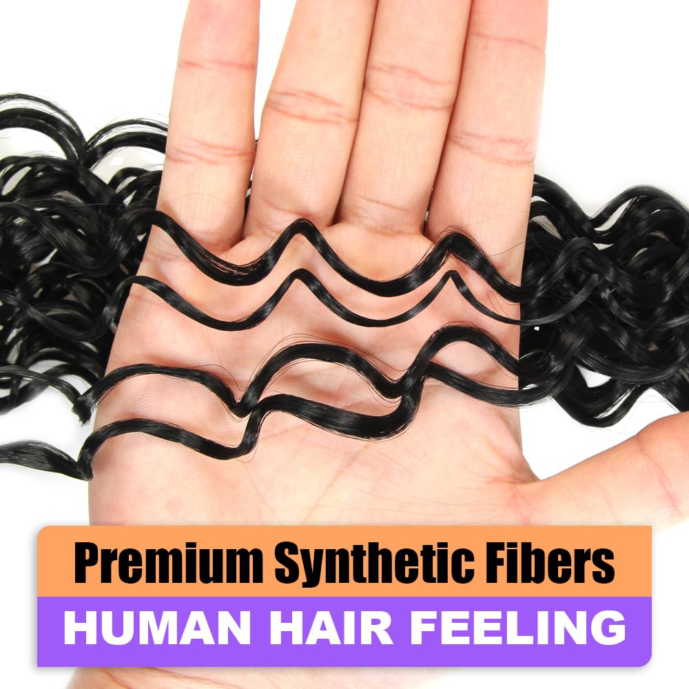 LOCSBYHAND Synthetic Curly Feather Crochet Hair 12 Inch 100 Strands 1B
