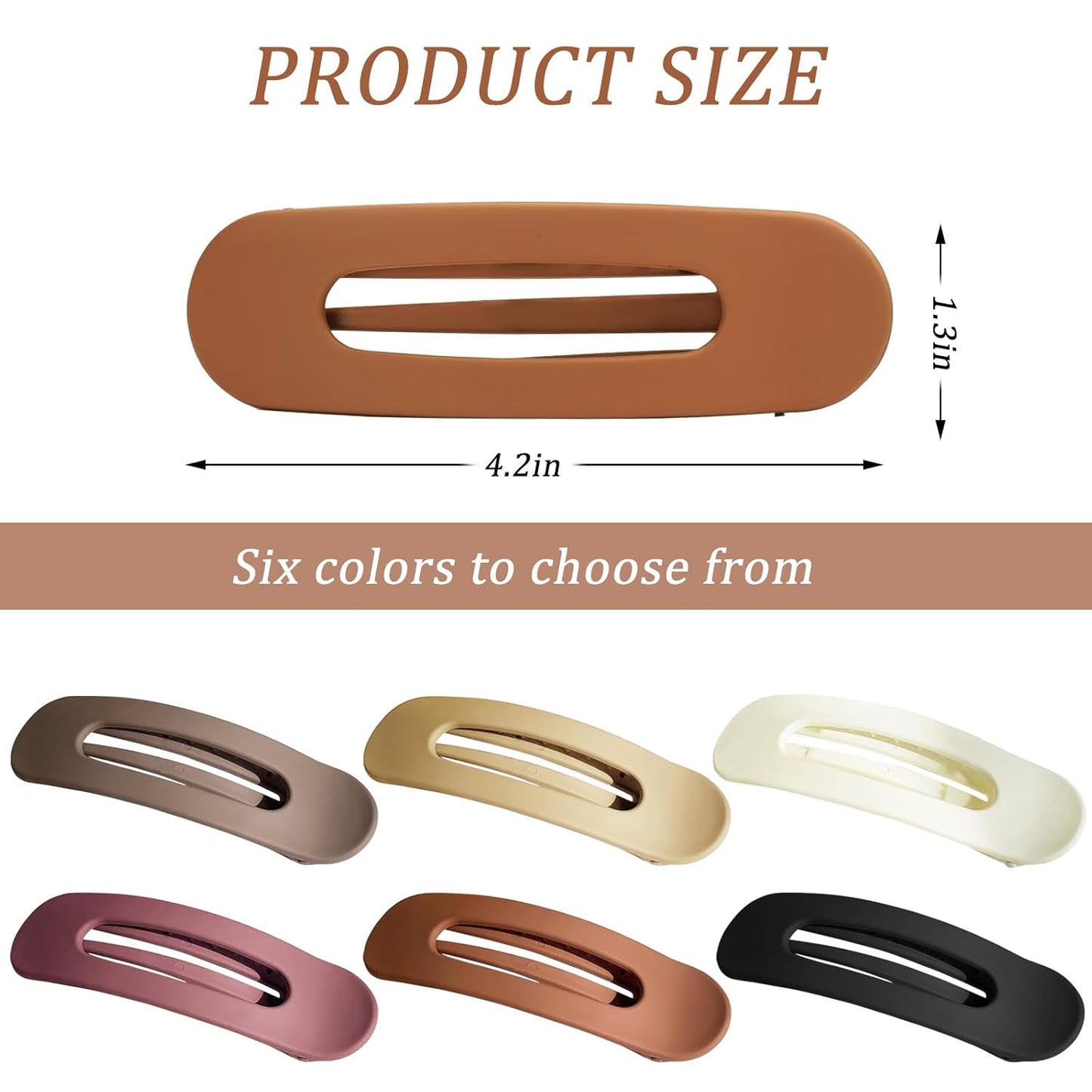 Flat Hair Clips - 6Pcs Medium Matte Duck Bill Barrettes for Strong Hold | Perfect for Women & Girls