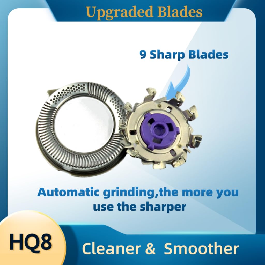3Pack Electric Shaver Blades Fit for s Norelco, HQ8 Shaver Heads for Shaver 7310XL 7340xl 7325XL AT811 AT830, High Precision Cutting System for Comfortable shaving,Painless & Cleaner Shave