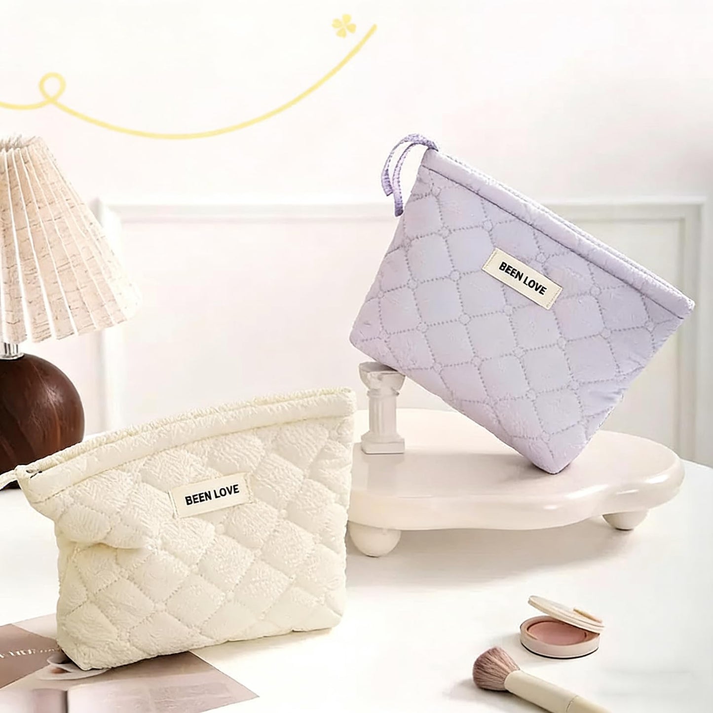Duleylv Small Makeup Bag for Purse Portable Cosmetic Pouch Makeup Organizer Bag Small Makeup Pouch with Zipper for Women Purple