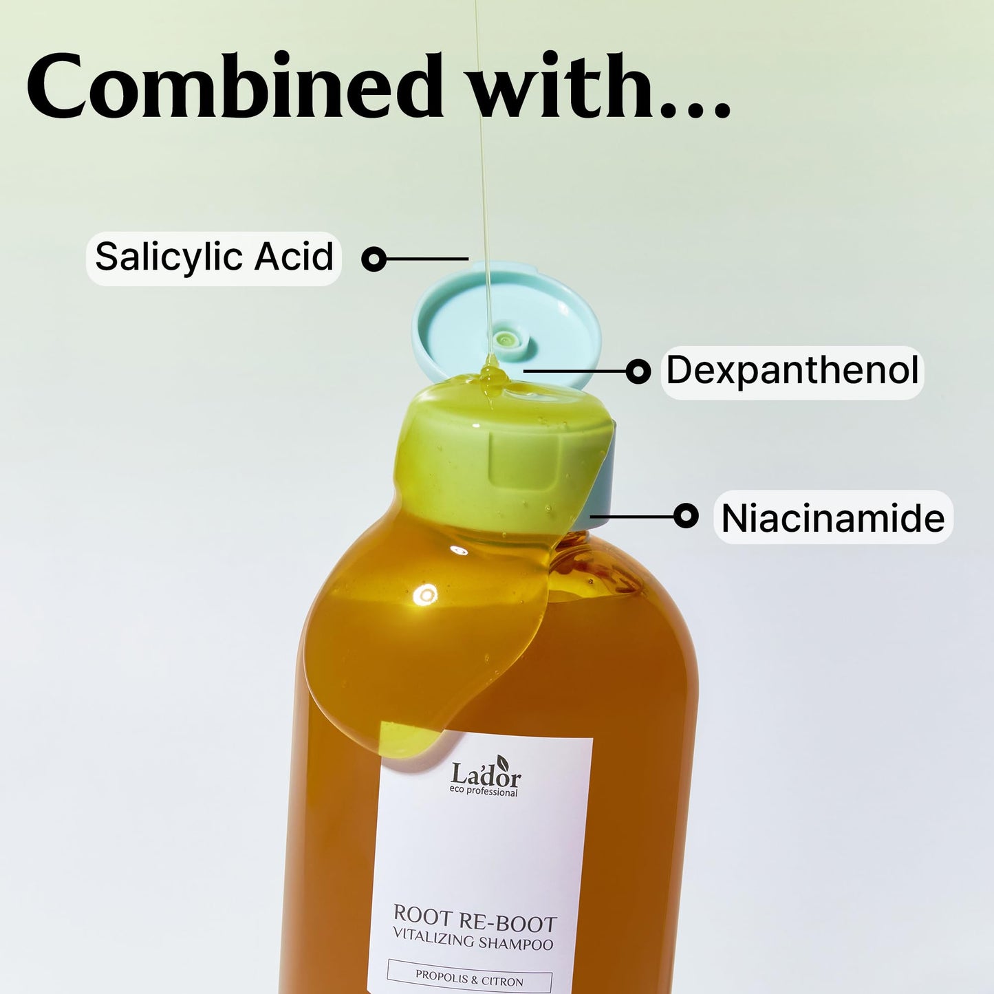 LADOR Root Re-boot Refreshing Hair Loss Relief Shampoo Vitalizing w/Propolis & Citron, Salicylic Acid, Niacinamide - Deep Cleansing, Cooling Sensation for Dry Scalp Korean Haircare 10oz