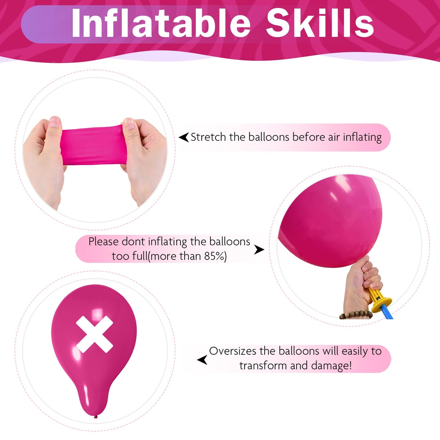 HILAVO Pink Purple Blue Balloons 60 Pcs Hot Pink Light Pink Teal Purple Latex Balloon Pastel Purple Teal Pink Confetti Balloons for Kids Magic Theme Mermaid Princess Birthday Baby Shower Party Decor