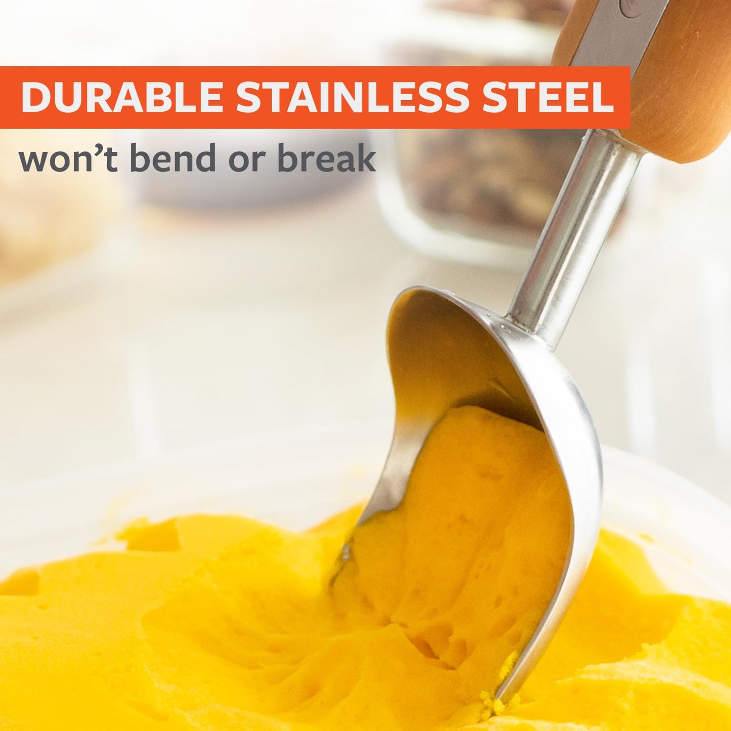 Full Circle Ice Breaker Stainless Steel Ice Cream Scoop: Effortlessly Carves Through the Hardest of Ice Creams, Durable Construction, Dishwasher Safe.