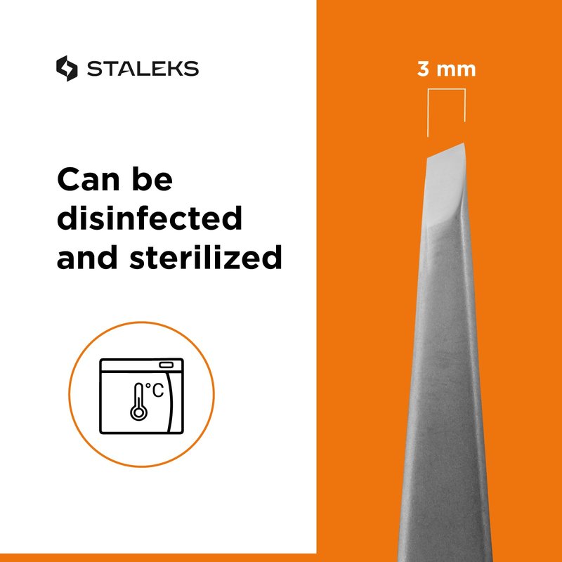 STALEKS PRO Expert 62 Type 4 Professional Eyebrow Tweezers – Narrow Beveled Stainless Steel for Fine Brows & Small Hands