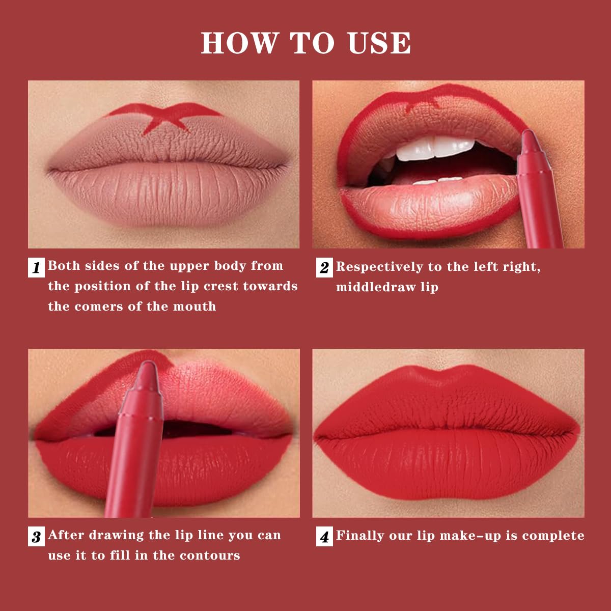 12-Color Matte Velvet Lip Liner Set | Creamy Pigmented Soft Pencils for Women