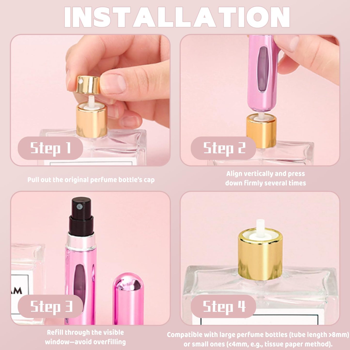 Perfume Travel Refillable,Travel Perfume Bottle Refillable Perfume Bottle 5ml Mini Spray Bottle(3 Pack)
