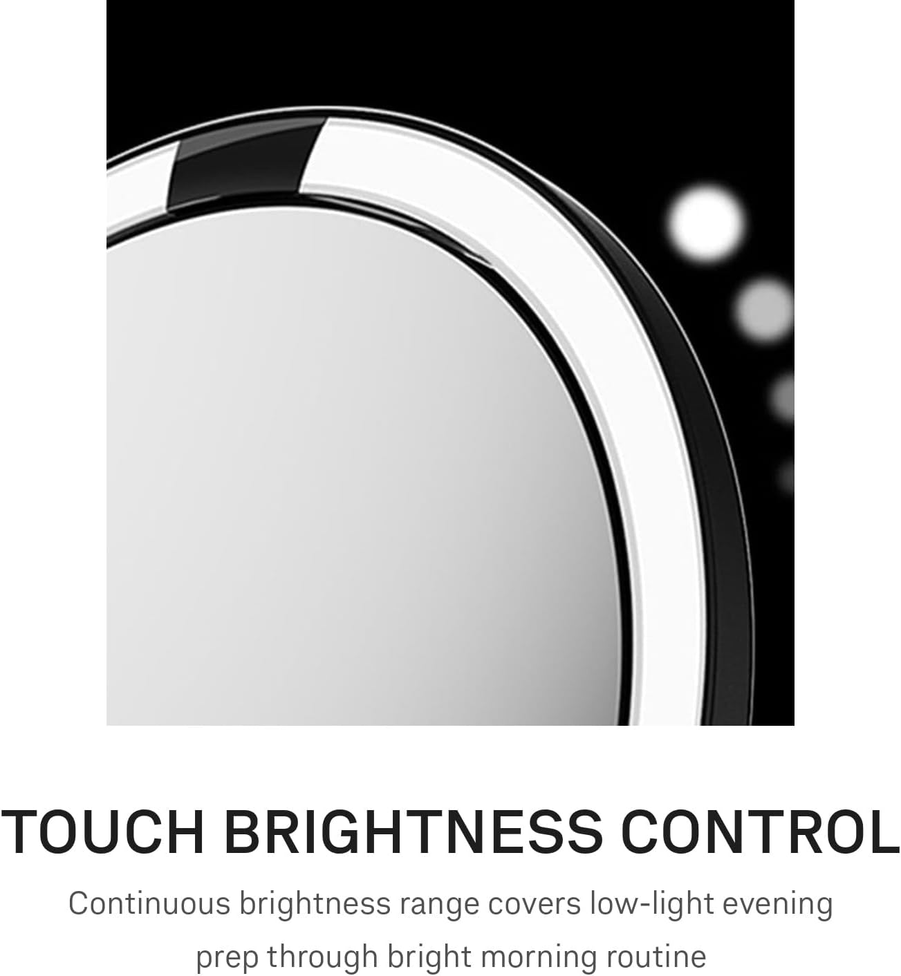 Simplehuman Sensor Mirror Trio - 1X 5X 10X Magnification | Round Rechargeable Makeup Mirror with Tru-Lux® Light and Adjustable Brightness - Matte Black Steel