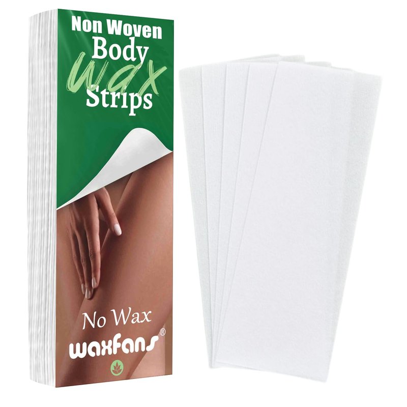 80 Piece Non Woven Wax Strips (No Wax) for Face & Body,Body Wax Strips for Women and Men - Suitable for All Skin and Hair Colors (Grass Green)