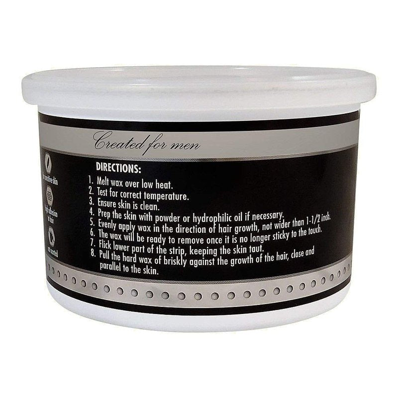 Waxness Barbero Steel Hard Wax in Can 14 oz (400 g) – Stripless Hard Wax for Men’s Grooming, Effective on Coarse Hair, Smooth Application, Professional Use – Made in Italy