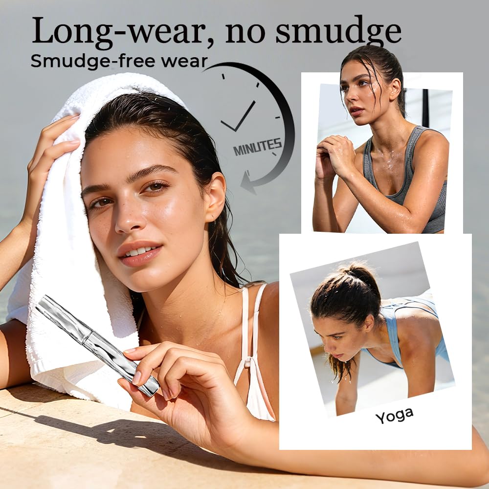 Waterproof Iron Wand Tube Mascara - Tubular Fiber Eyelash Primer for Curling | Black, 1 Set