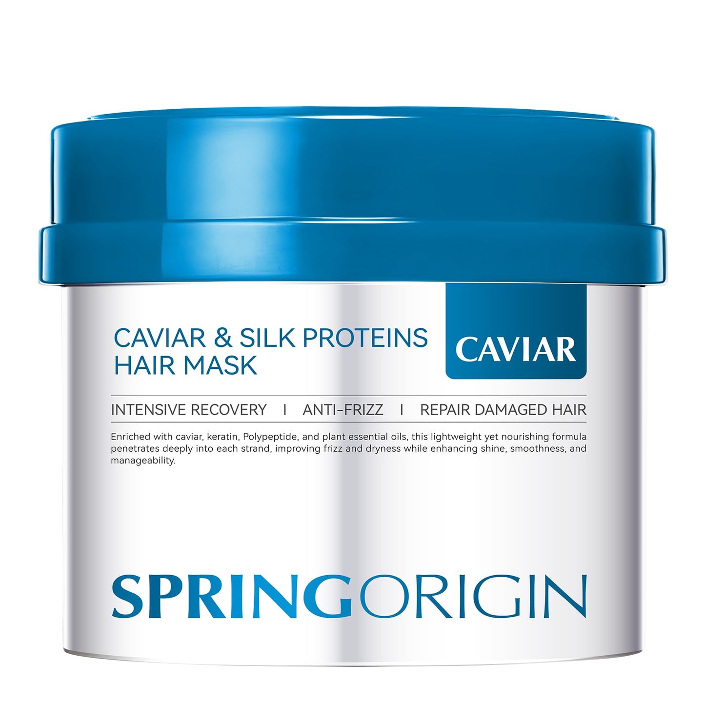SpringOrigin Caviar & Silk Protein Hair Mask - Intensive Recovery Treatment for Dry Damaged Hair, Deep Conditioner with Argan Oil & Keratin, Long-Lasting Elegant Scent, Anti-Frizz & Split Ends Repair
