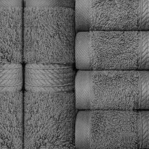 Superior Egyptian Cotton Face Towel Set of 6 - Charcoal