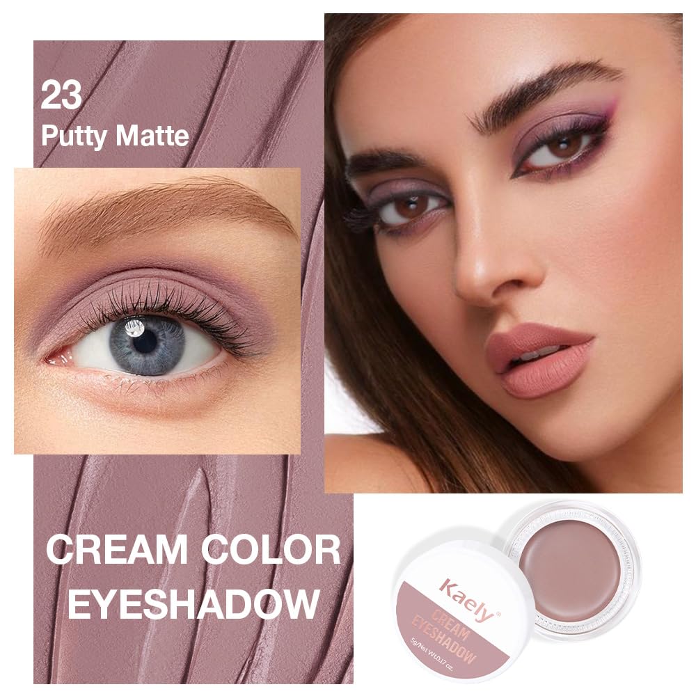 Matte Cream Eye Shadow Palette - Highly Pigmented Monochrome Colors | Waterproof & Blendable for Mature Skin