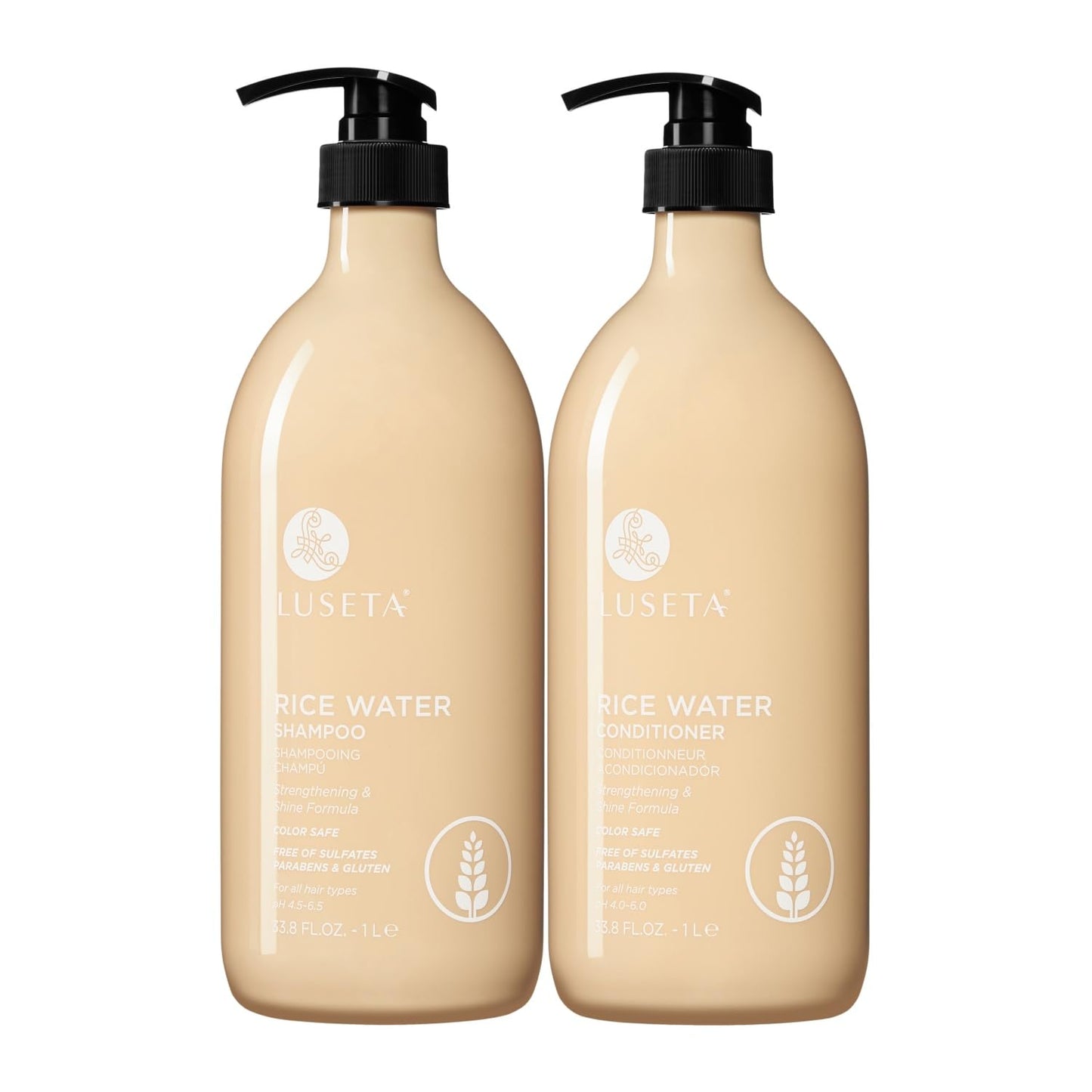 Luseta Deep Hydrating Hyaluronic Acid Shampoo & Conditioner Set - Sulfate-Free Moisturizing Hair Care with Shea Butter & Avocado Oil | 2 x 16.9oz