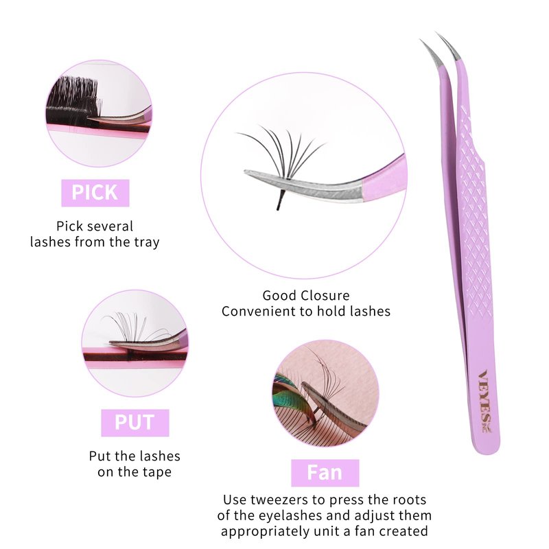 VEYES INC High Precision Eyelash Extension Tweezers Volume J45 Lash Tweezers For Professional Eyelash Extension Tool