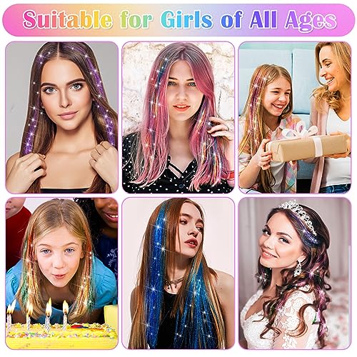 6000 Strands Hair Tinsel Kit - 20 Colors Glitter Extensions