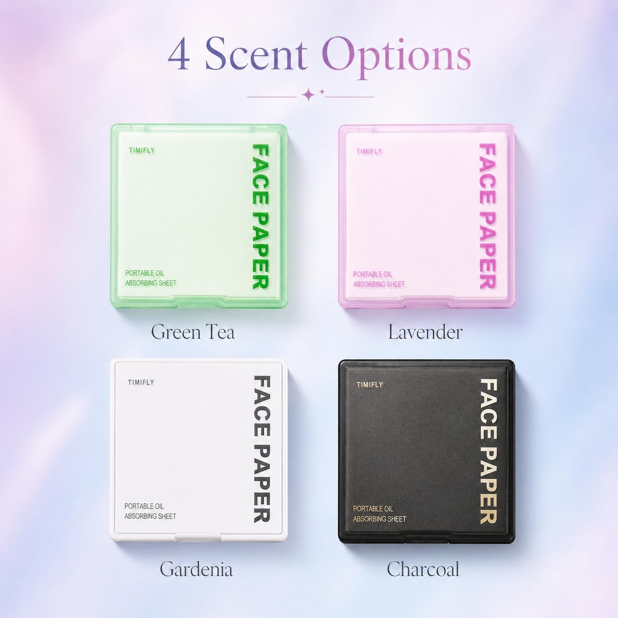 LTIYV Oil Blotting Paper for Face, 500 Sheets with Mirror & Puff, Multiple Refills, Absorbs Excess Oil Instantly, Natural Oil Control Film, Lavender
