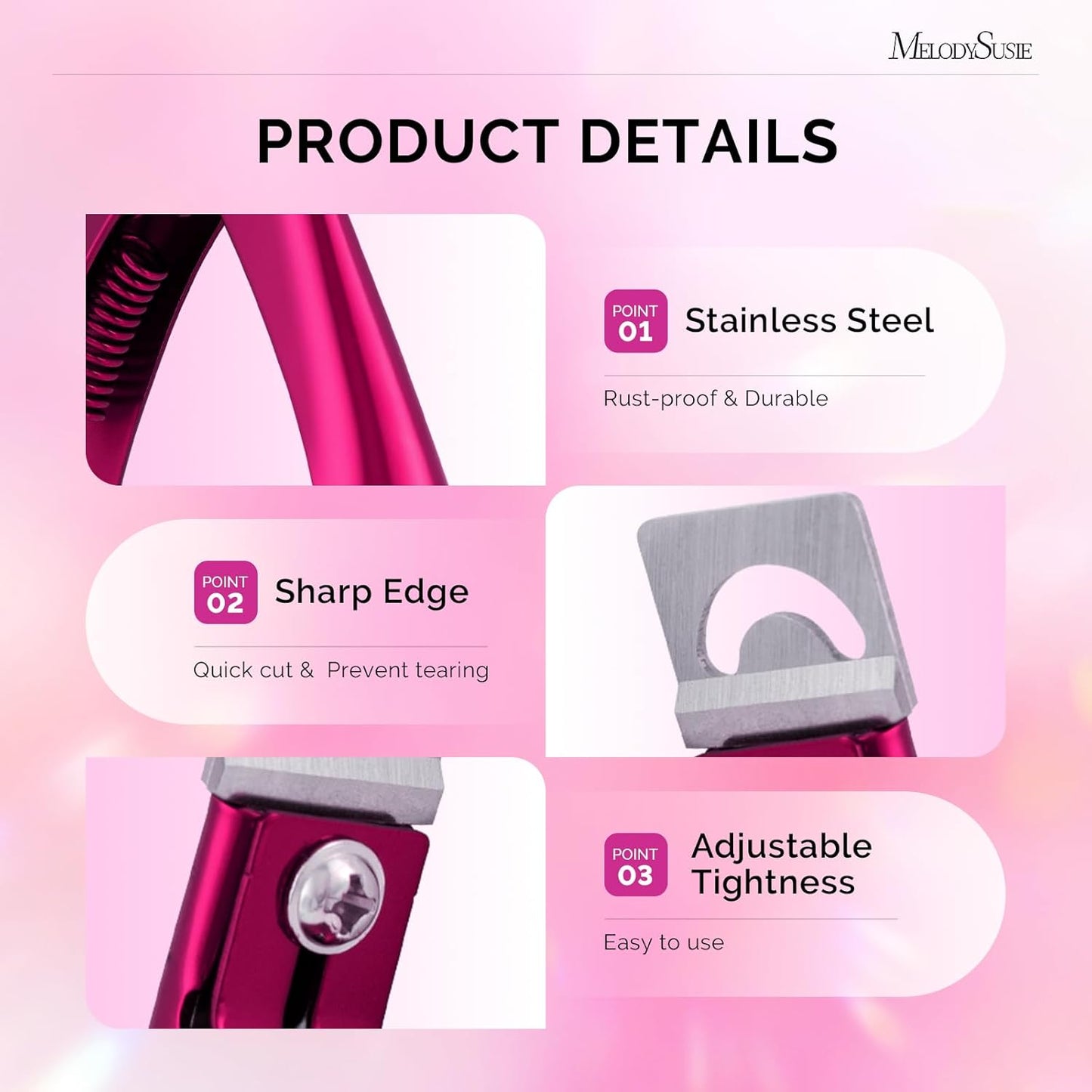 Acrylic Nail Clippers - Adjustable Stainless Steel Trimmer for Fake Nails | Manicure Tool in Plum