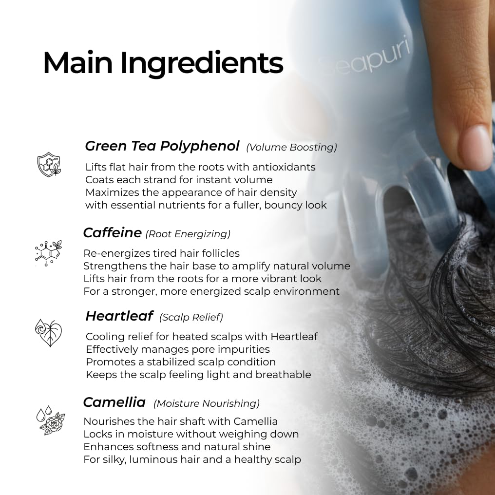 Scalpy Root Vital Shampoo | Instant Root Lift & Hair Thickening with Polyphenol | Caffeine Scalp Energizer for Thinning Hair | Volumizing Treatment | Deep Purifying & Relief | K-Beauty Hair Care
