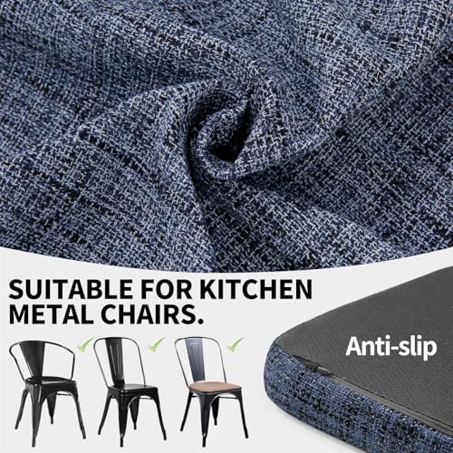 SINOSSO 14" Memory Foam Chair Cushion - U-Shape, Blue