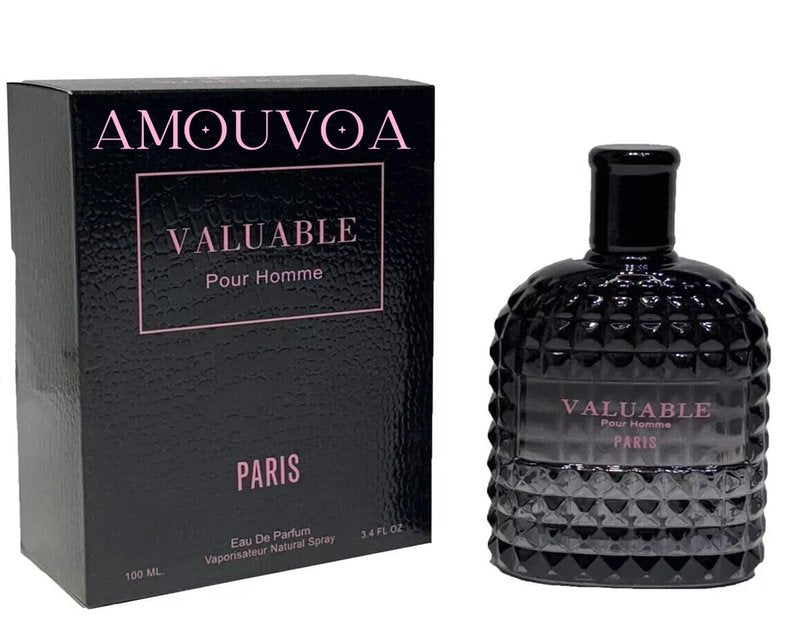 AMOUVOA 4-Piece Cologne for Men Includes Valuable Paris/Valuable Gold/Seans Boutique/Naval Blue of Woody, Spicy, Citrus & Aromatic eau de parfum for Men