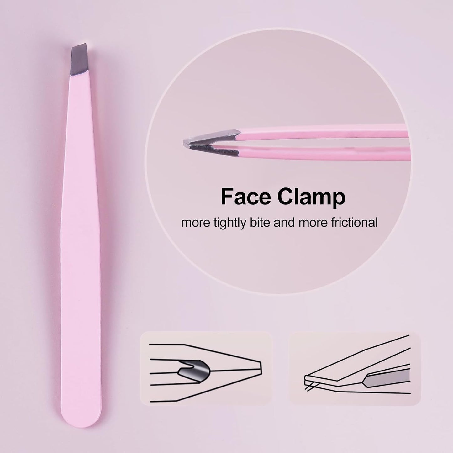 Eyebrow Tweezer Set - 6 Precision Tweezers with Curved Scissors & Leather Travel Case | Beauty Tools for Women