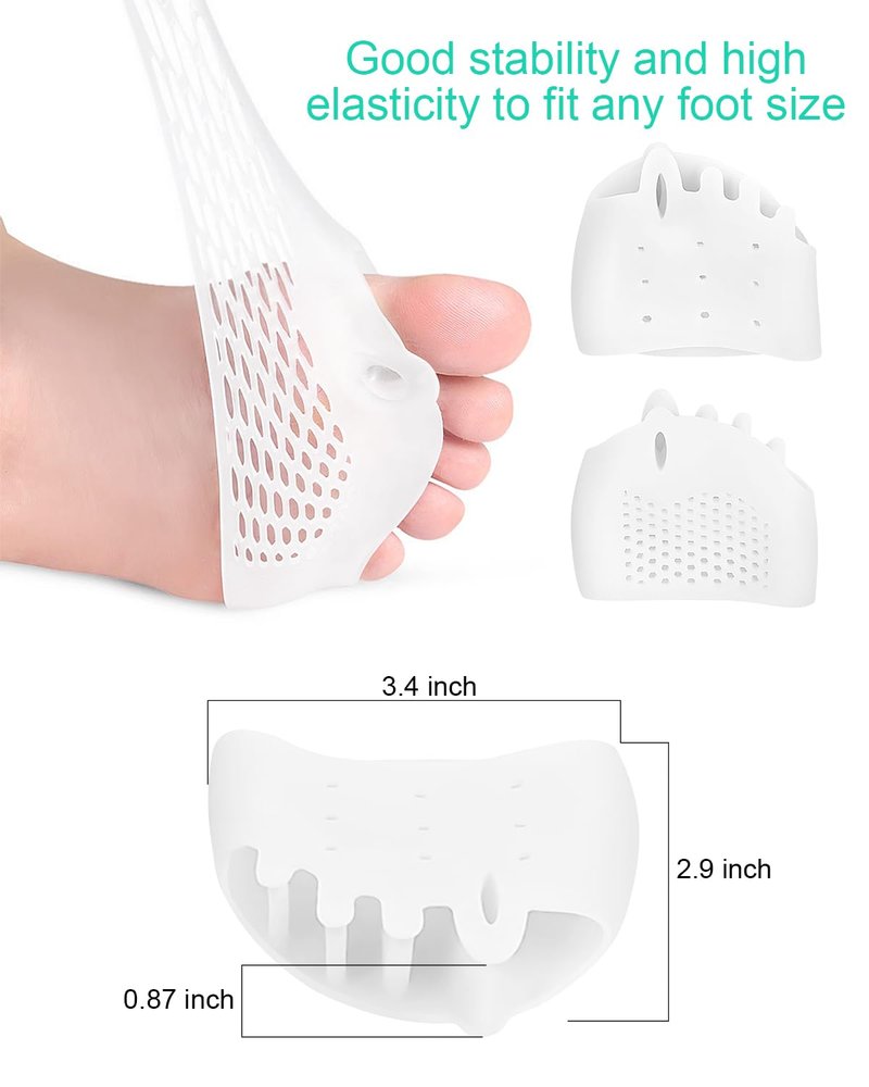Metatarsal Pads - Soft & Breathable Toe Separators for Bunion Correction | Hammer Toe Spacers for Foot Relief