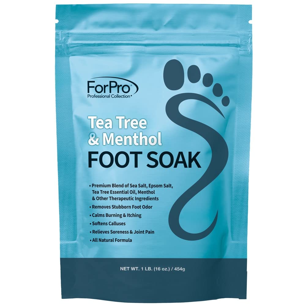 Tea Tree Oil Foot Soak | Epsom Salt & Menthol for Athletes Foot, Odor & Calluses - 3 Pack, 16oz