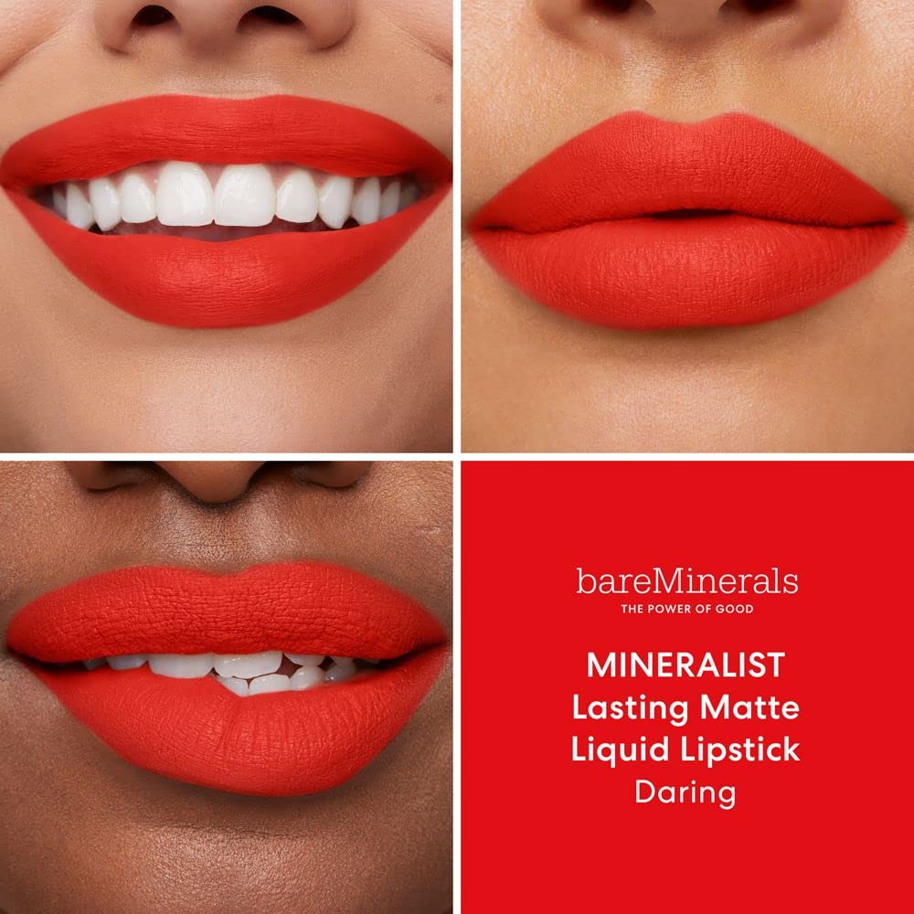 bareMinerals Mineralist Liquid Lipstick - Velvet Matte Finish, All-Day Wear | Weightless, Talc-Free Formula