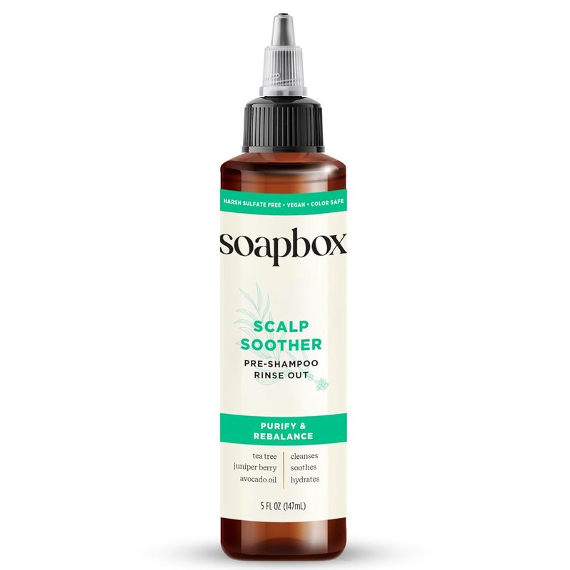 Soapbox Scalp Soother | Pre-Shampoo Treatment for Itchy, Dry Scalp - Hydrating Scalp Oil with Tea Tree Oil & Hyaluronic Acid - 5 oz