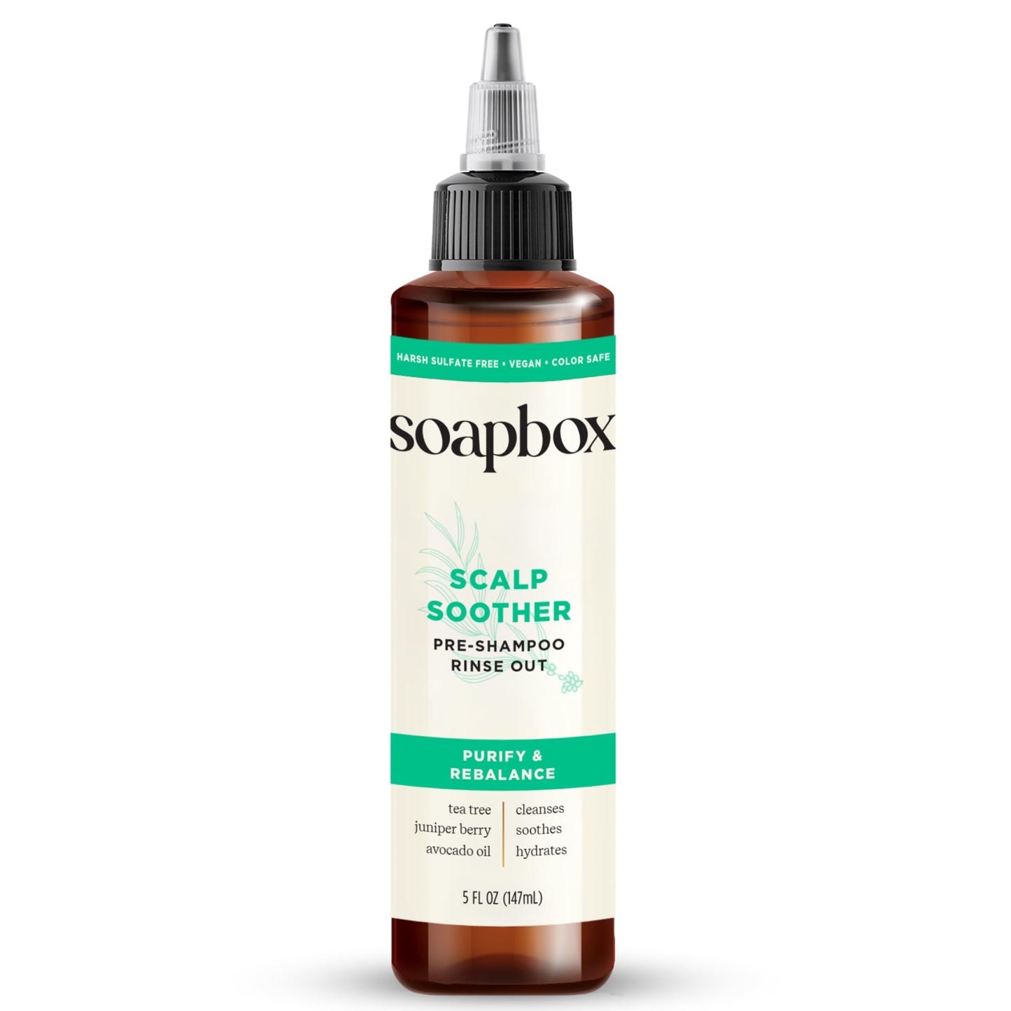 Soapbox Scalp Soother, Pre Shampoo Treatment for Itchy, Dry Scalp - Leaves Scalp Soothed, Hydrated & Balanced - Lightweight Scalp Oil Treatment with Tea Tree Oil & Hyaluronic Acid - 5 oz