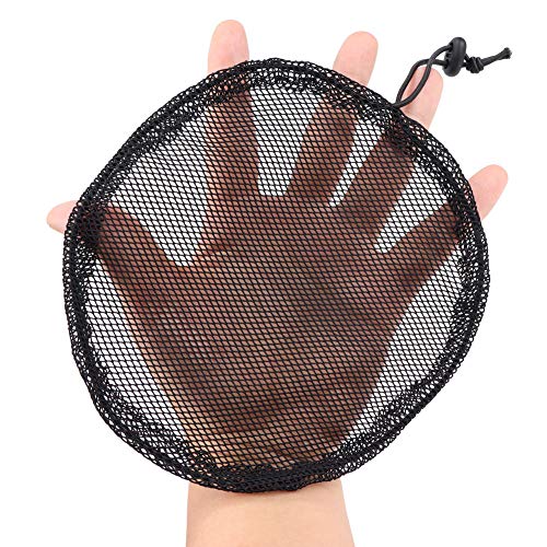 Nunify 5 Pcs Afro Puff Drawstring Ponytail Hair Nets with Combs - L/Round Size