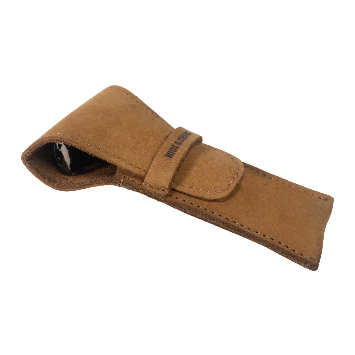 Hide & Drink, Leather Safety Razor Case, Shaving Accessories, Personal Care Essentials, Handmade (Old Tobacco)