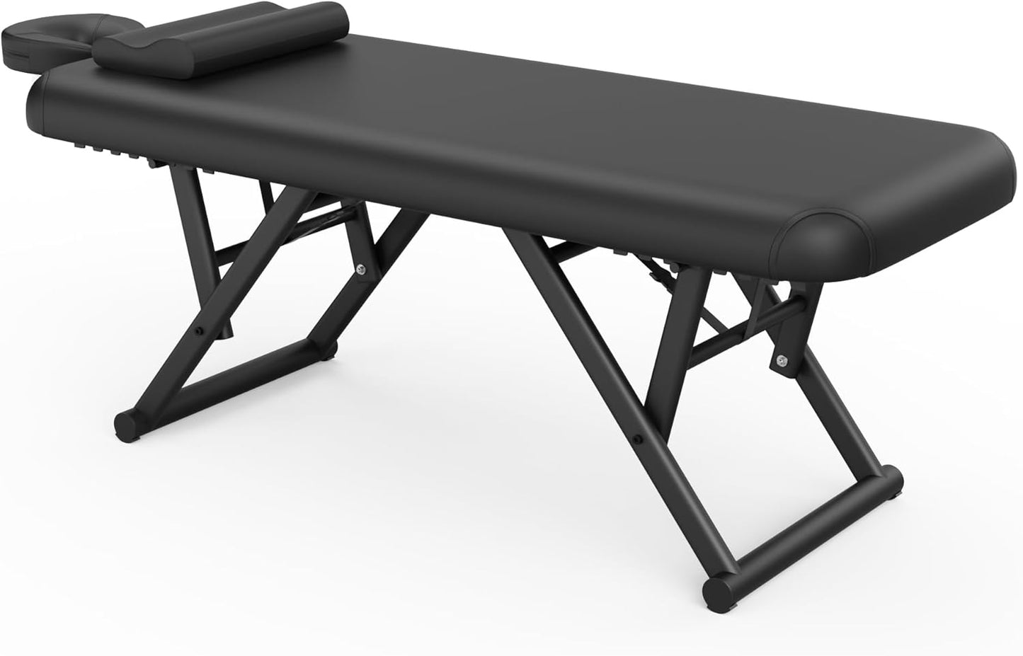 Adjustable Massage Table - Manual Height & Backrest Control, Face Pillow & Headrest | Brown Spa Treatment Bed