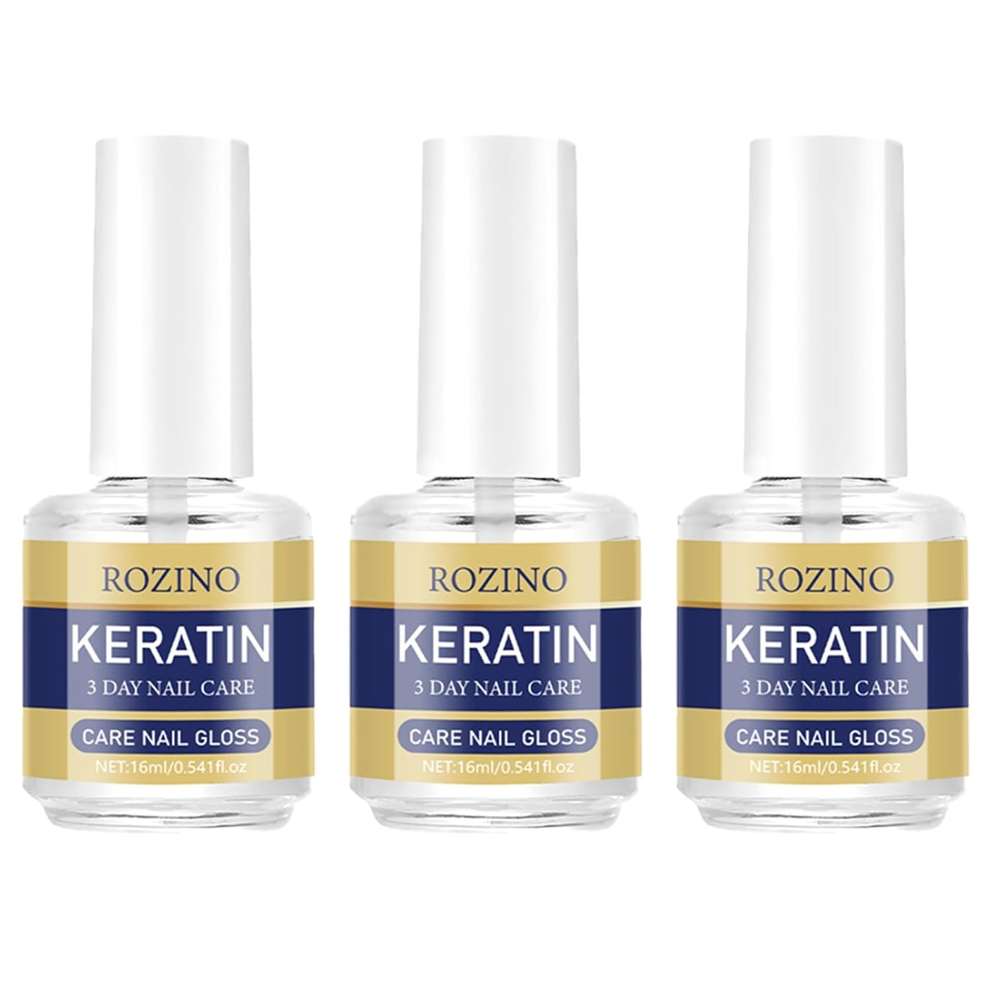 Keratin Nail Care Oil - Strengthening Plant-Based Formula for Dry, Weak Nails | 3 Pcs (16ml Each)