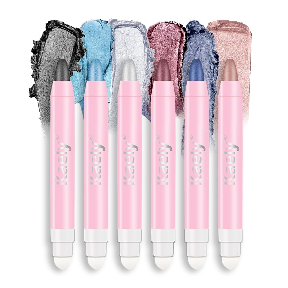 Cream Eyeshadow Stick Set - 6Pcs Waterproof Long-Lasting Sticks for Mature Skin | Neutral Nude Shimmer & Matte Finish