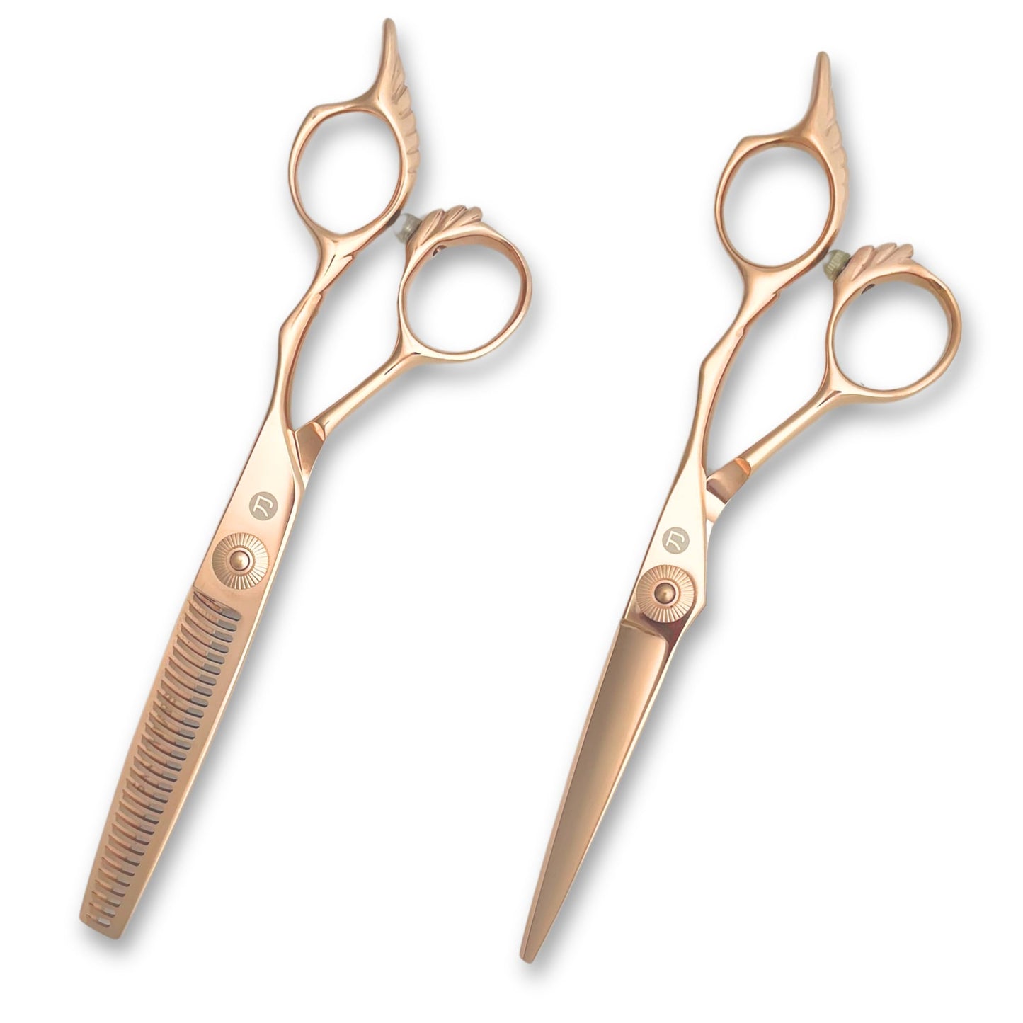 Gold Hair Shears Set for Professional Hair Cutting - Scissors and Thinning Shears - Saki Shears Tsuru