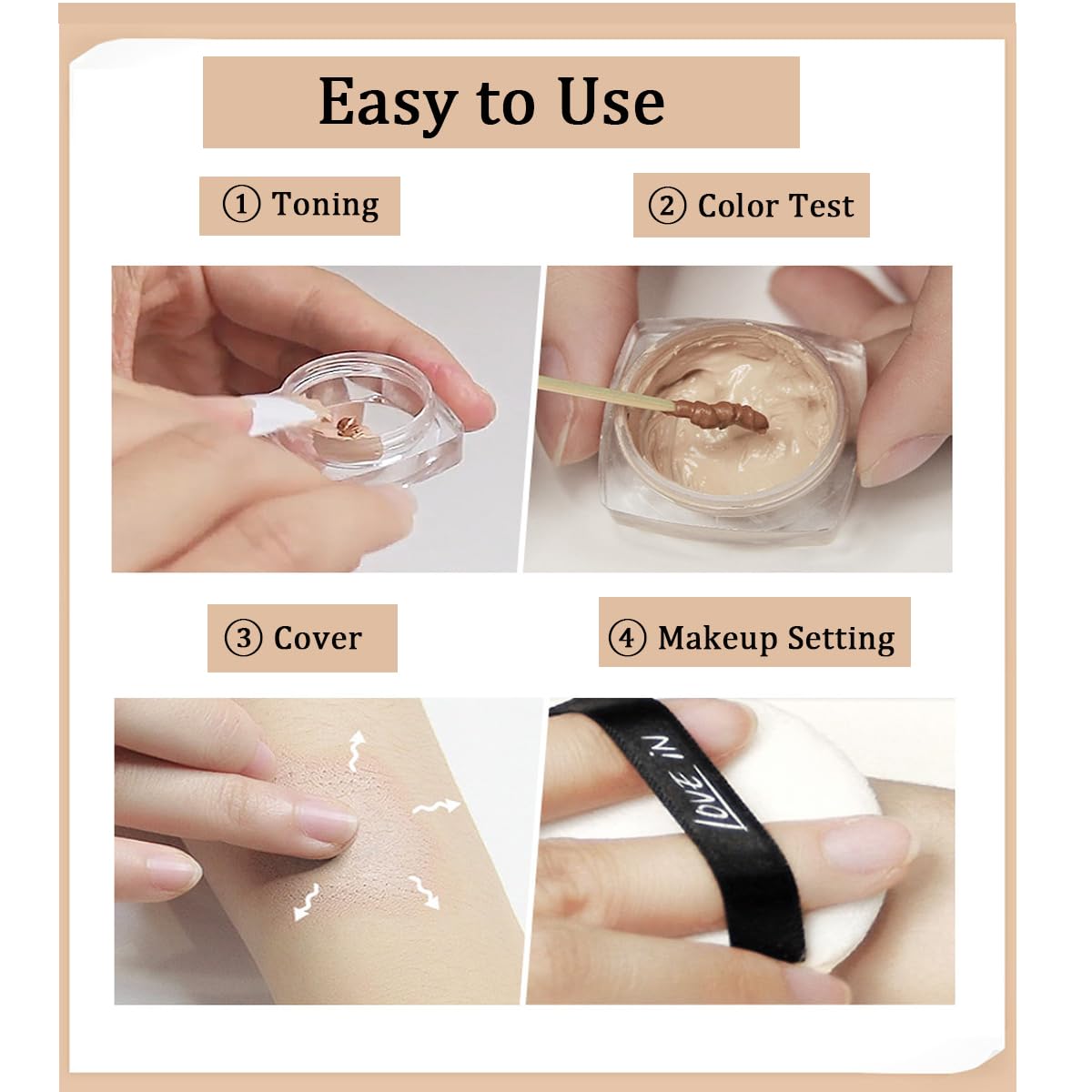 Tattoo Cover Up Makeup,2 Colors Tattoo Concealer - Body & Leg Makeup Waterproof No Transfer,Suitable for Cover Tattoo,Scars,Spots,Adjustabl Color
