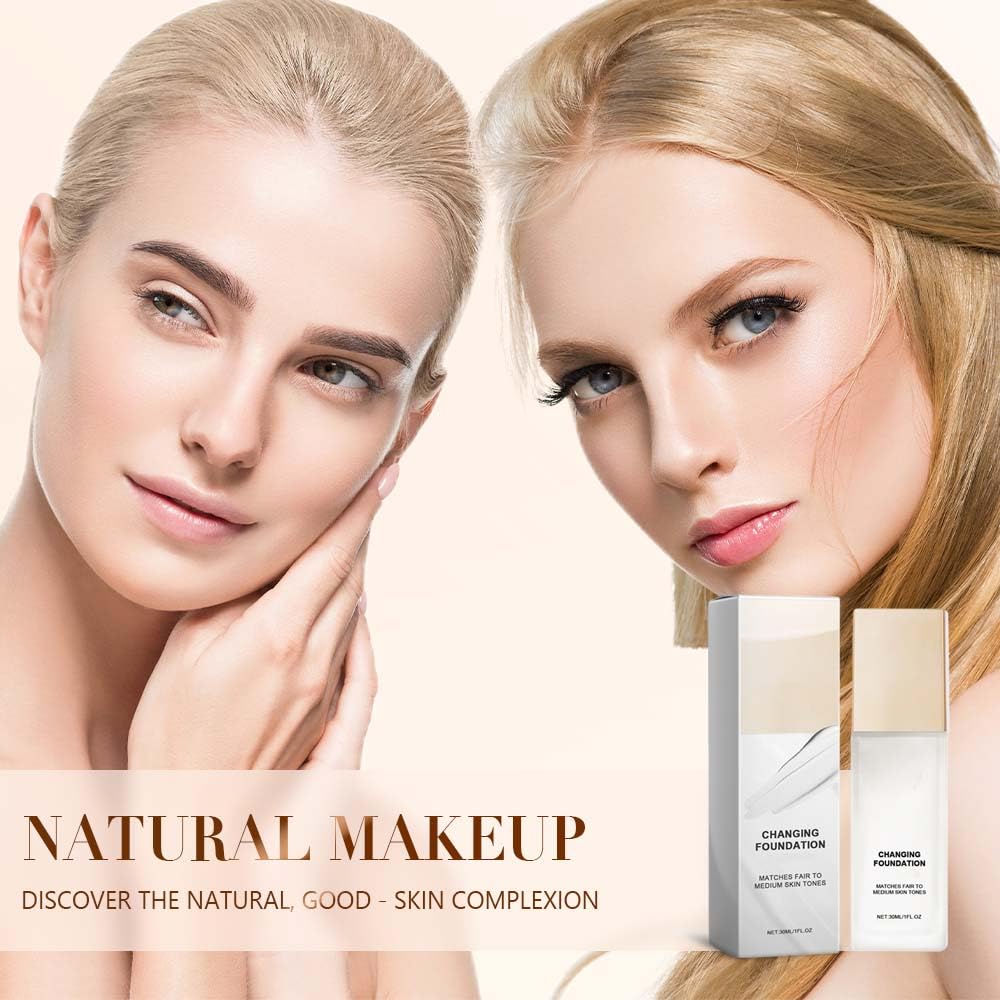Skintone Matching Foundation - Smart Shade Makeup for All Skin Tones | Buildable Light to Medium Coverage, 12-Hour Wear