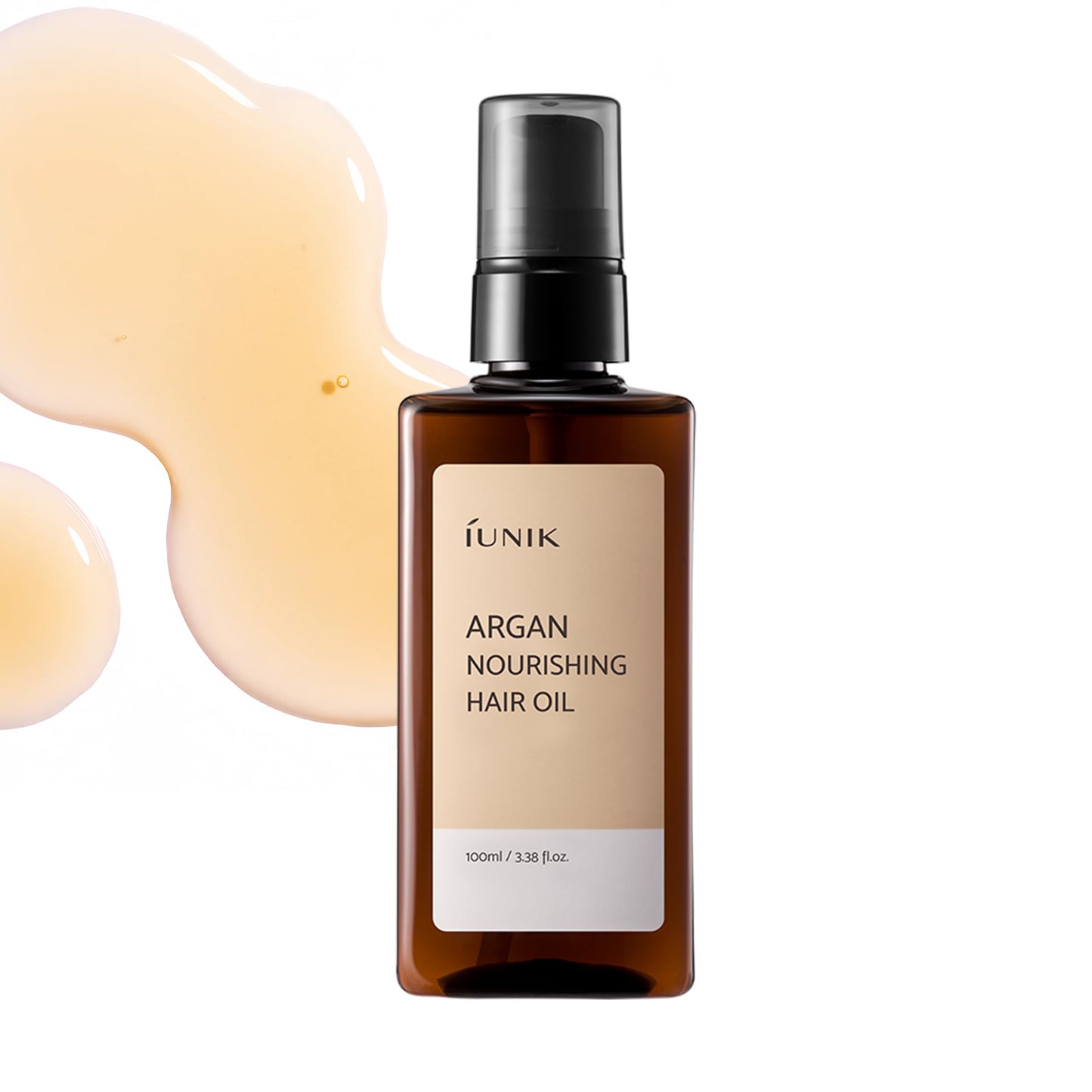 IUNIK Argan Nourishing Hair Oil – Argan Oil Lightweight Nourishing Hair Treatment for Dry & Damaged Hair, Anti-Frizz Deep Conditioning Care, 100ml / 3.38 fl oz