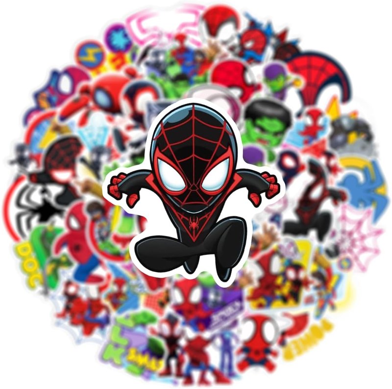 Spider-Man Stickers - 50Pcs Vinyl Waterproof Aesthetic Stickers for Water Bottles, Laptops, Phones & Journals | Gift for Kids & Women