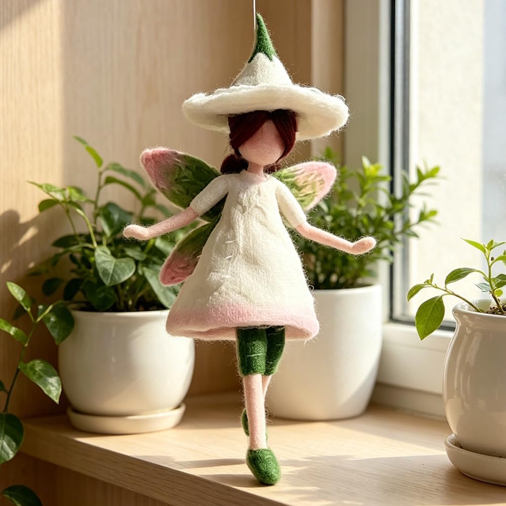 DIY Fairy Art Kit - Handmade Wool Sheep Felt Needle Felting for Holiday Ornaments | Family Decor & Wedding Gifts