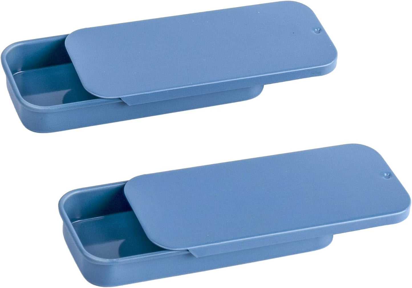 Mini Dental Floss Dispenser - Portable Refillable Travel Case for Adults | 2-Pack Silver