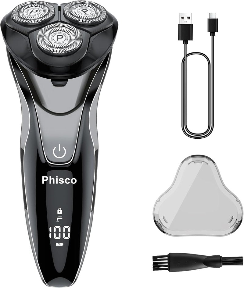 Electric Razor for Men - Cordless IPX7 Waterproof Shaver for Sensitive Skin | Wet/Dry Shaving, Travel-Friendly