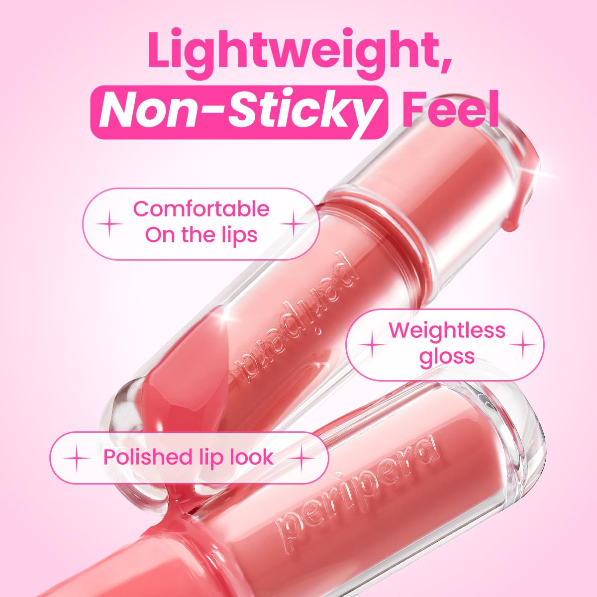 Peripera Mood Glowy Tint - Buildable K-Beauty Lip Tint for Sensitive Lips | Lightweight, Non-Sticky, 01 Tiny Strawberry