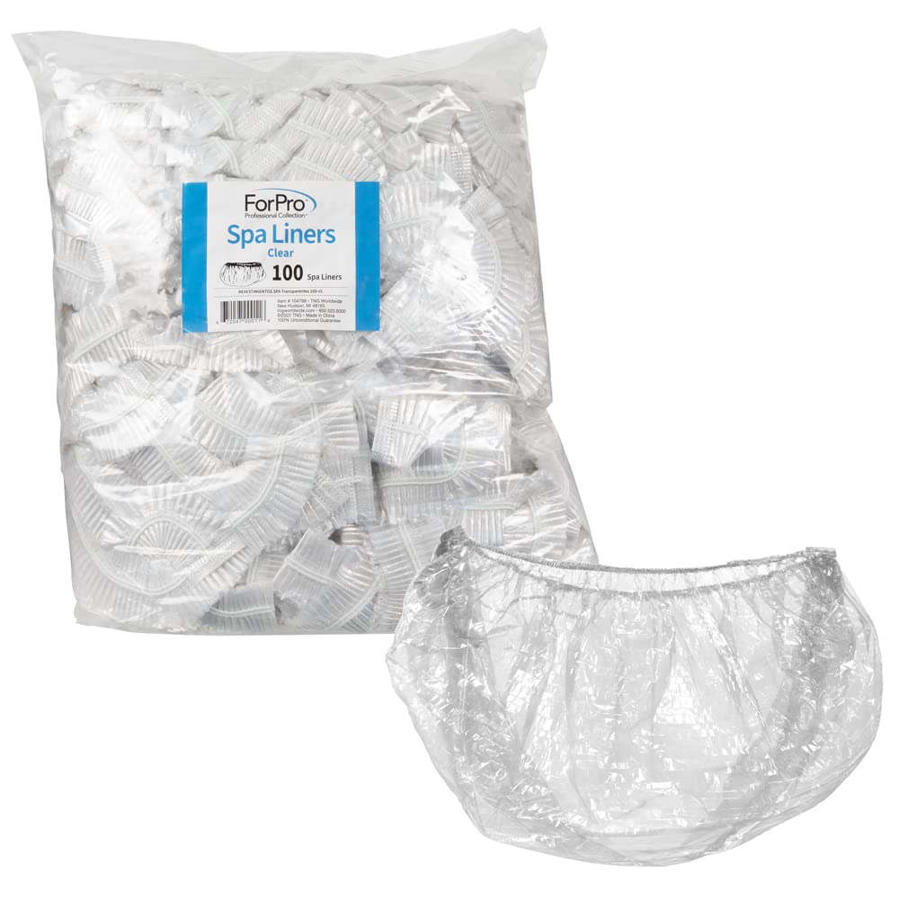 Professional Spa Liners - Disposable Pedicure Liners for All Spas | Clear, 100-Count