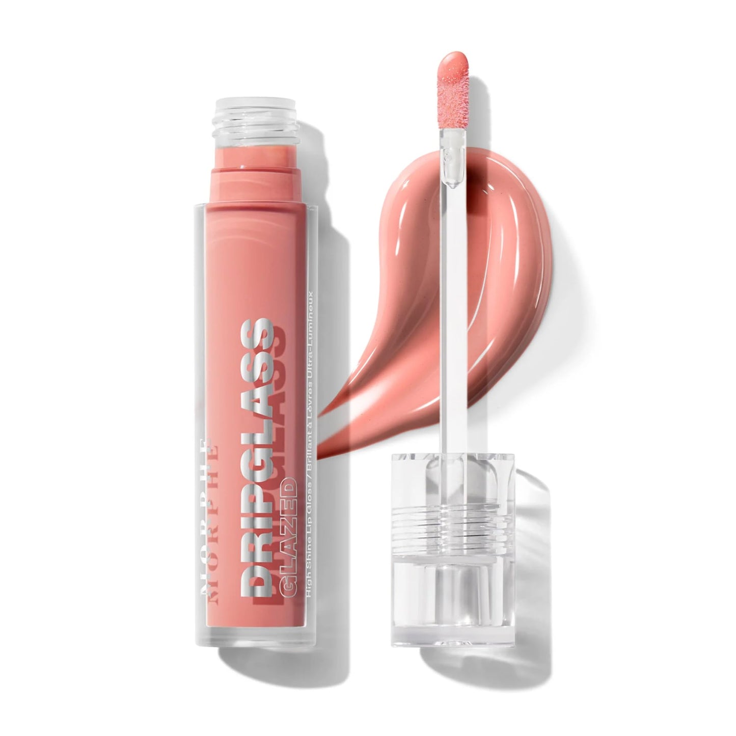 MORPHE Dripglass High Shine Lip Gloss - Semi-Sheer or Full Coverage Lip Color with Glass-Like Shine and Nonsticky Finish - Infused With Squalane & Vitamin E - Polished Peach (0.13 Fl Oz)